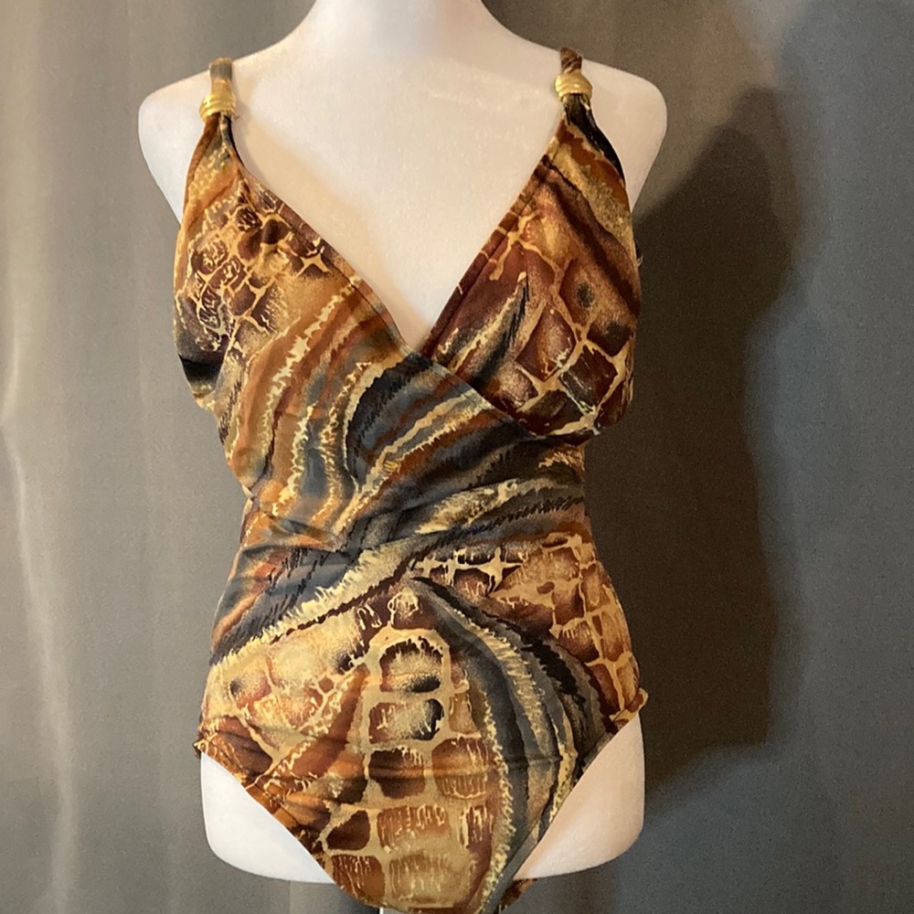WOMENS SZ 18 ONE PIECE SAFARI LOOK BATHING SUIT 🩱